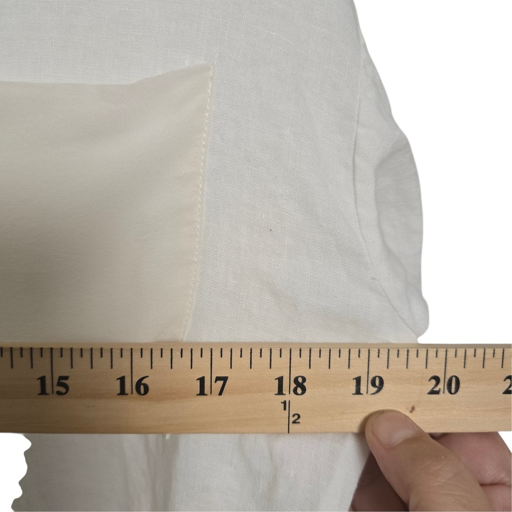 Tommy‎ Bahama Linen Silk Tunic Top Women's White Split Neck Pocket Blouse Small - Picture 4 of 10